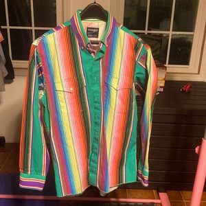 Vintage Wrangler Cowboy Cut Large Button Up Long Sleeve Shirt